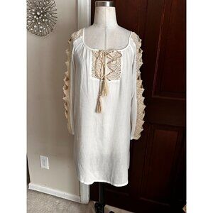 Lovestitch coverup with open crocheted long sleeves Medium